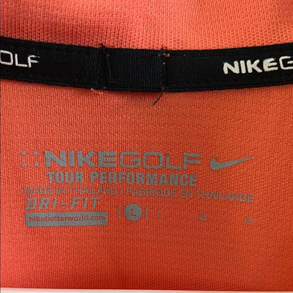 Nike Golf Tour Performance Dri-Fit-Orange and Gray Polo Shirt - Picture 2 of 5